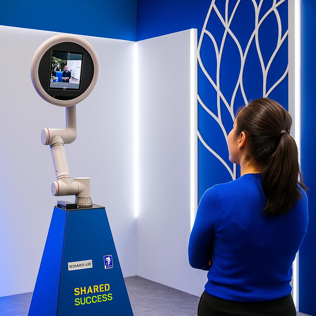 Glambot photo booth setup with professional lighting and robotic camera at a luxury event